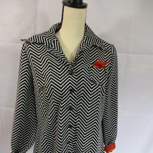 Vintage Black and White Stripe Button Up Shirt